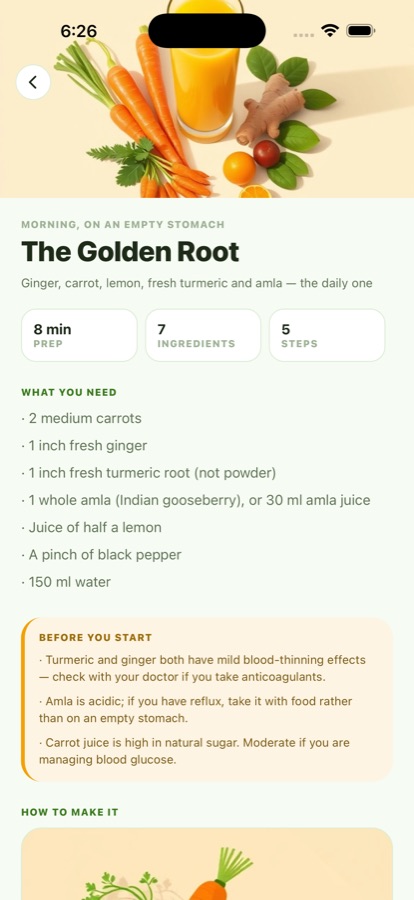 A morning juice routine with method and cautions